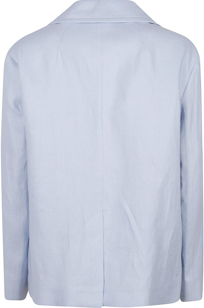 Max Mara Light Blue Double-Breasted Blazer Grijs