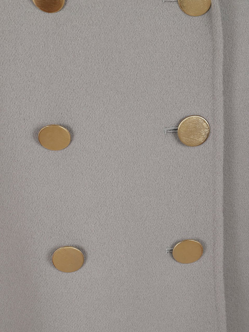 Max Mara Double-Breasted Short Peacoat with Gold Metal Buttons Grijs