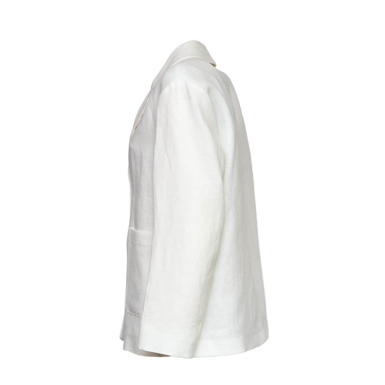 Max Mara Carlotta Pure Linen Single Breasted Blazer Wit