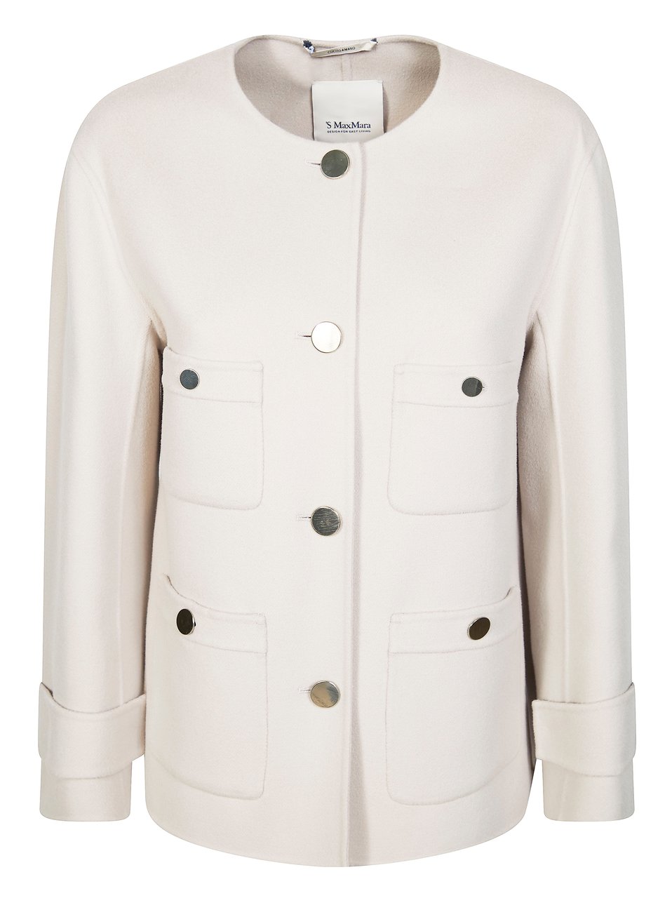 Max Mara White Alba Four Patch Pocket Jacket Wit