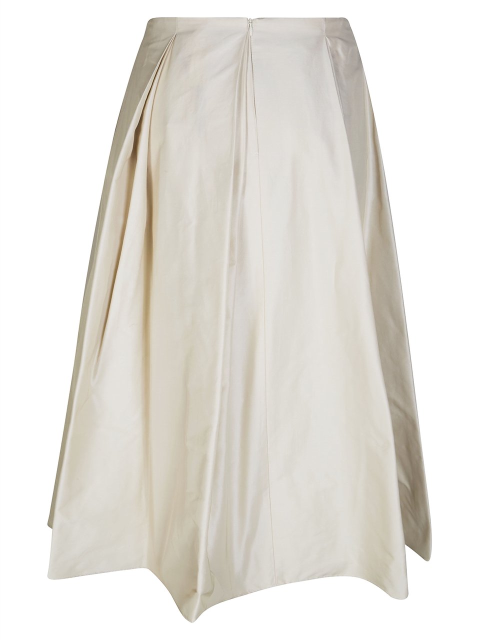 Max Mara Baschi Flared Pleated Belted Skirt Neutraal