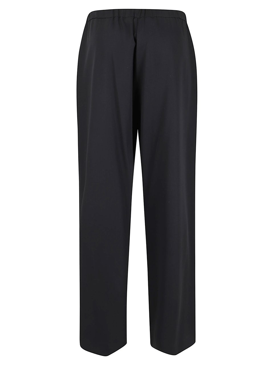 Max Mara Cropped Black Trousers With Adjustable Drawstring And Elegant Metal Details Zwart