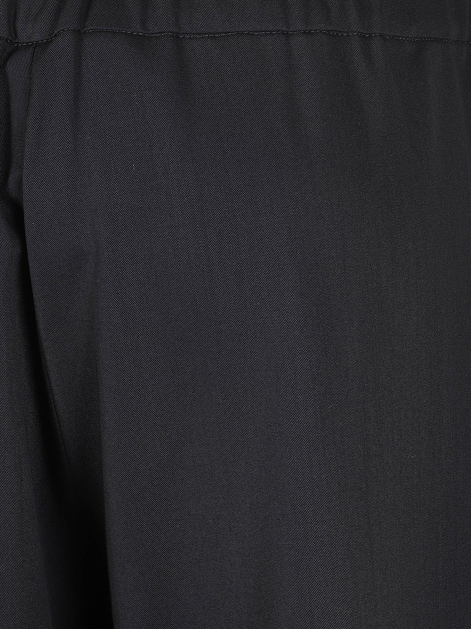 Max Mara Cropped Black Trousers With Adjustable Drawstring And Elegant Metal Details Zwart