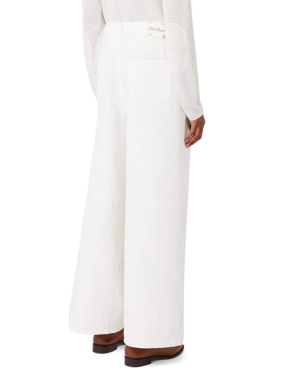 Max Mara Wide-Leg Trousers with High Waist and Front Pleats Wit