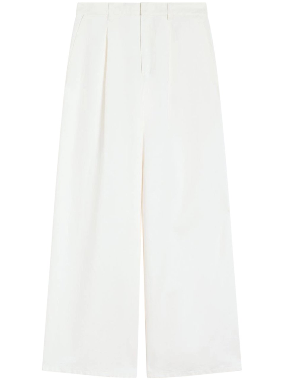 Max Mara Wide-Leg Trousers with High Waist and Front Pleats Wit