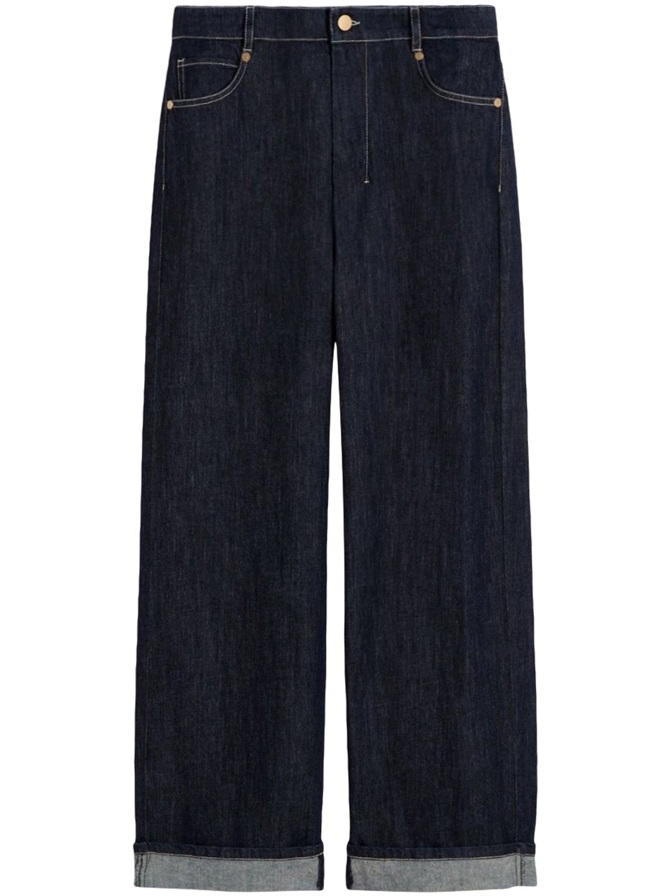 Max Mara Wide-Leg Cropped Jeans with Classic Five-Pocket Styling Zwart