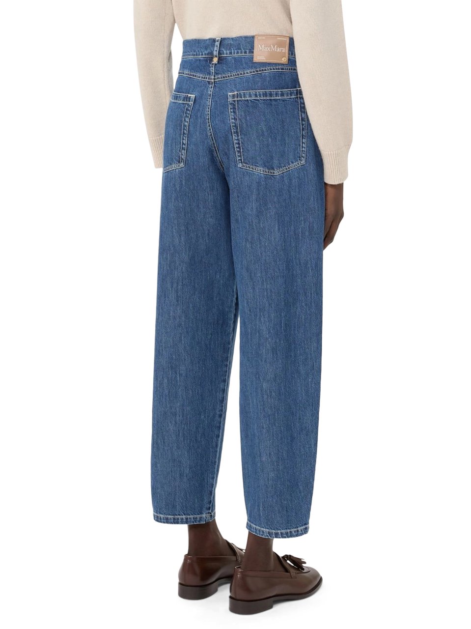 Max Mara Relaxed Fit Denim Pants with Classic Five-Pocket Styling Blauw