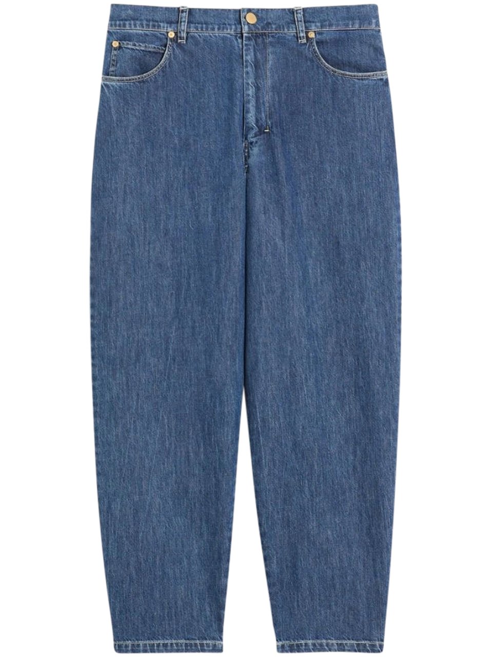 Max Mara Relaxed Fit Denim Pants with Classic Five-Pocket Styling Blauw