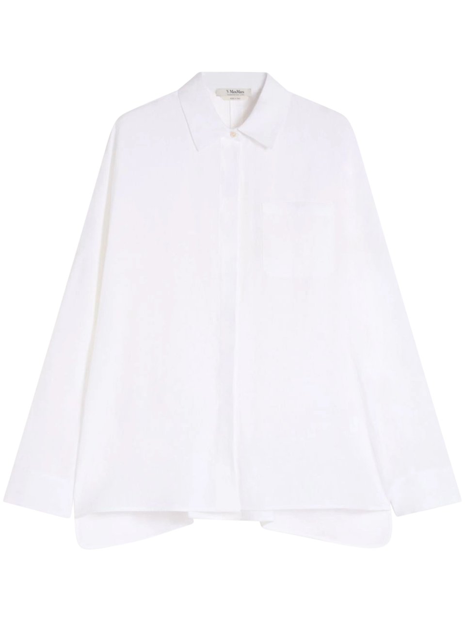 Max Mara Loose-Fitting Linen Jacket with Concealed Button Placket Wit