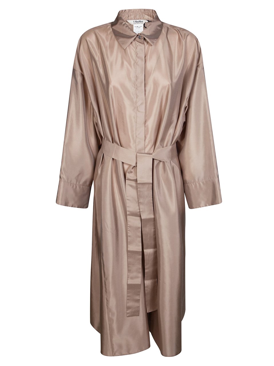 Max Mara Smmanna Shiny Belted Shirt Dress Roze
