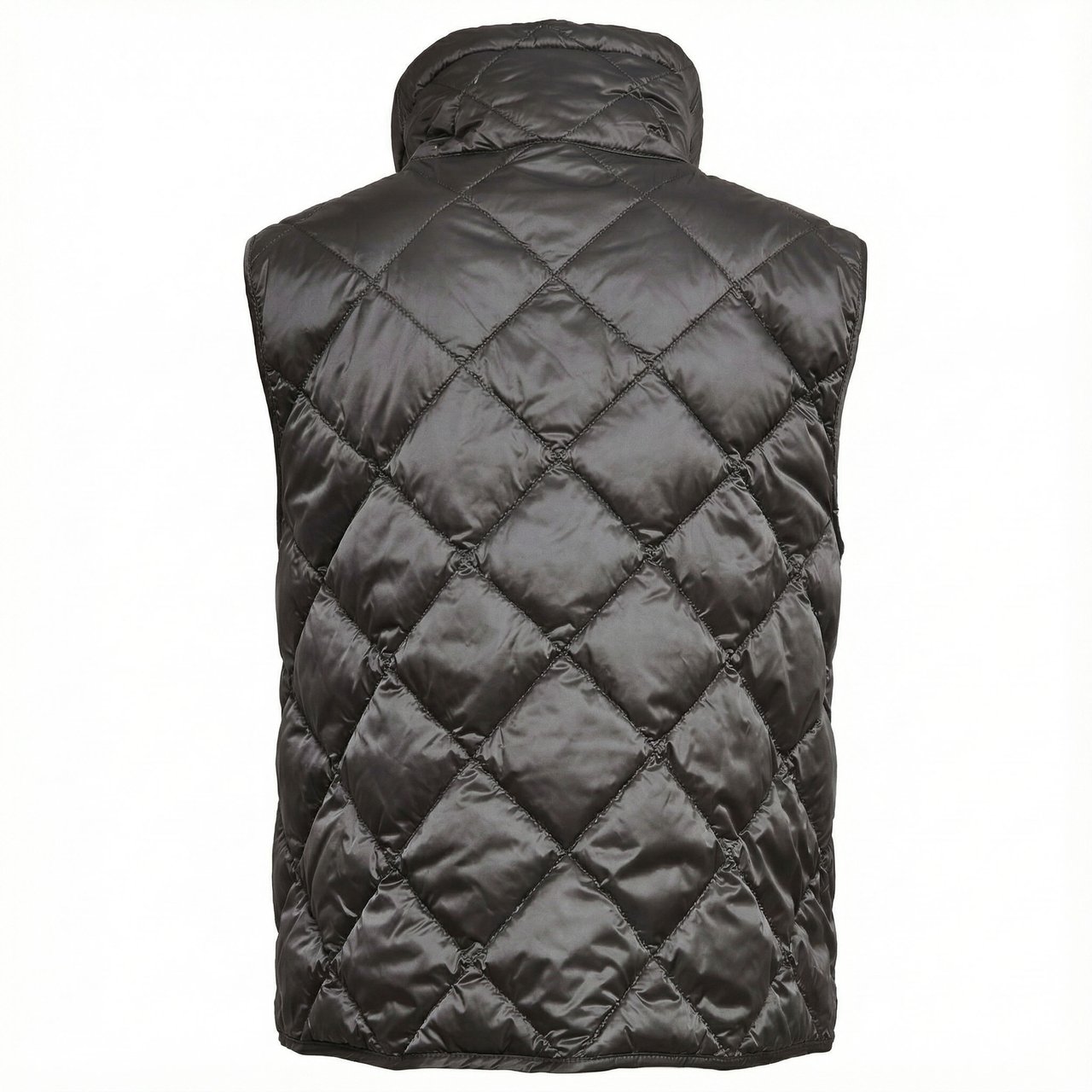 Max Mara Tregic Diamond Quilted Hooded Knit Vest Grijs