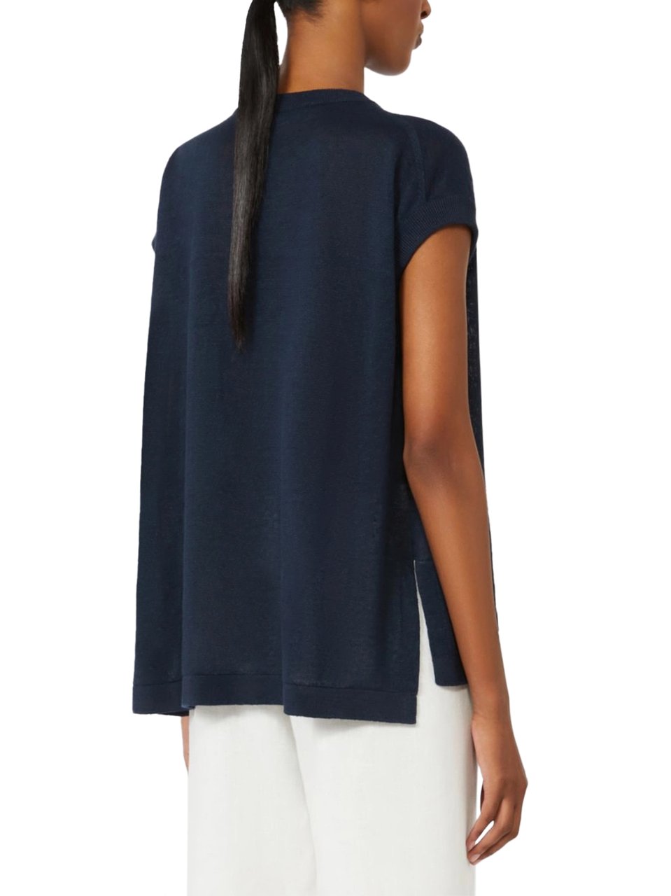Max Mara Relaxed Fit Sleeveless Knit Vest with V-Neckline Zwart