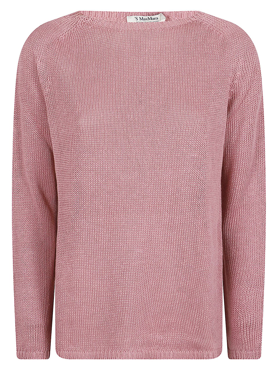 Max Mara Relaxed Fit Knit Top in Breathable Linen Roze