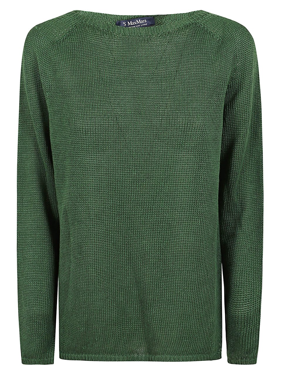 Max Mara Giolino Boat Neck Linen Sweater Groen