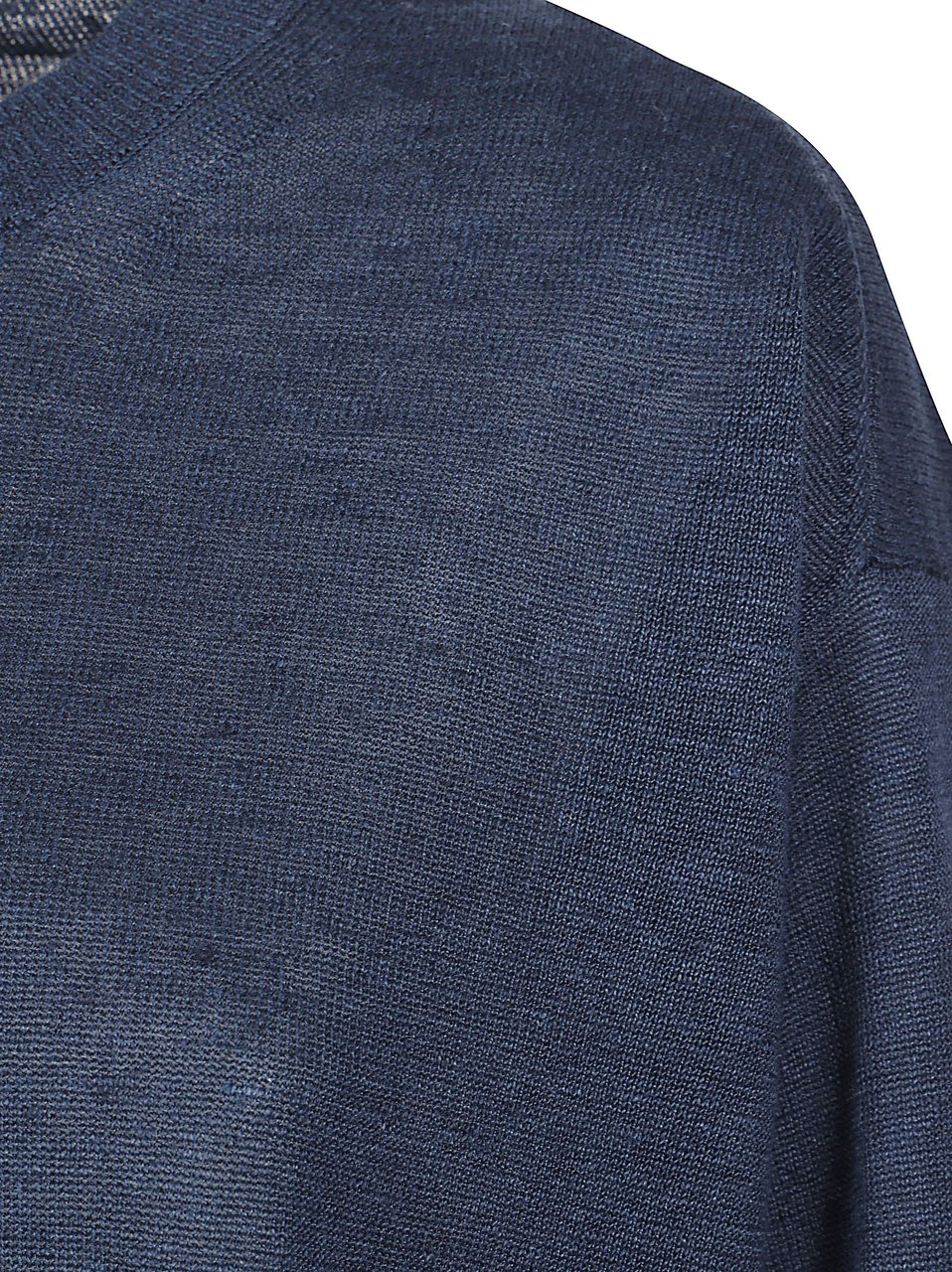 Max Mara Relaxed Fit Semi-Sheer Linen Top with Ribbed Details Grijs