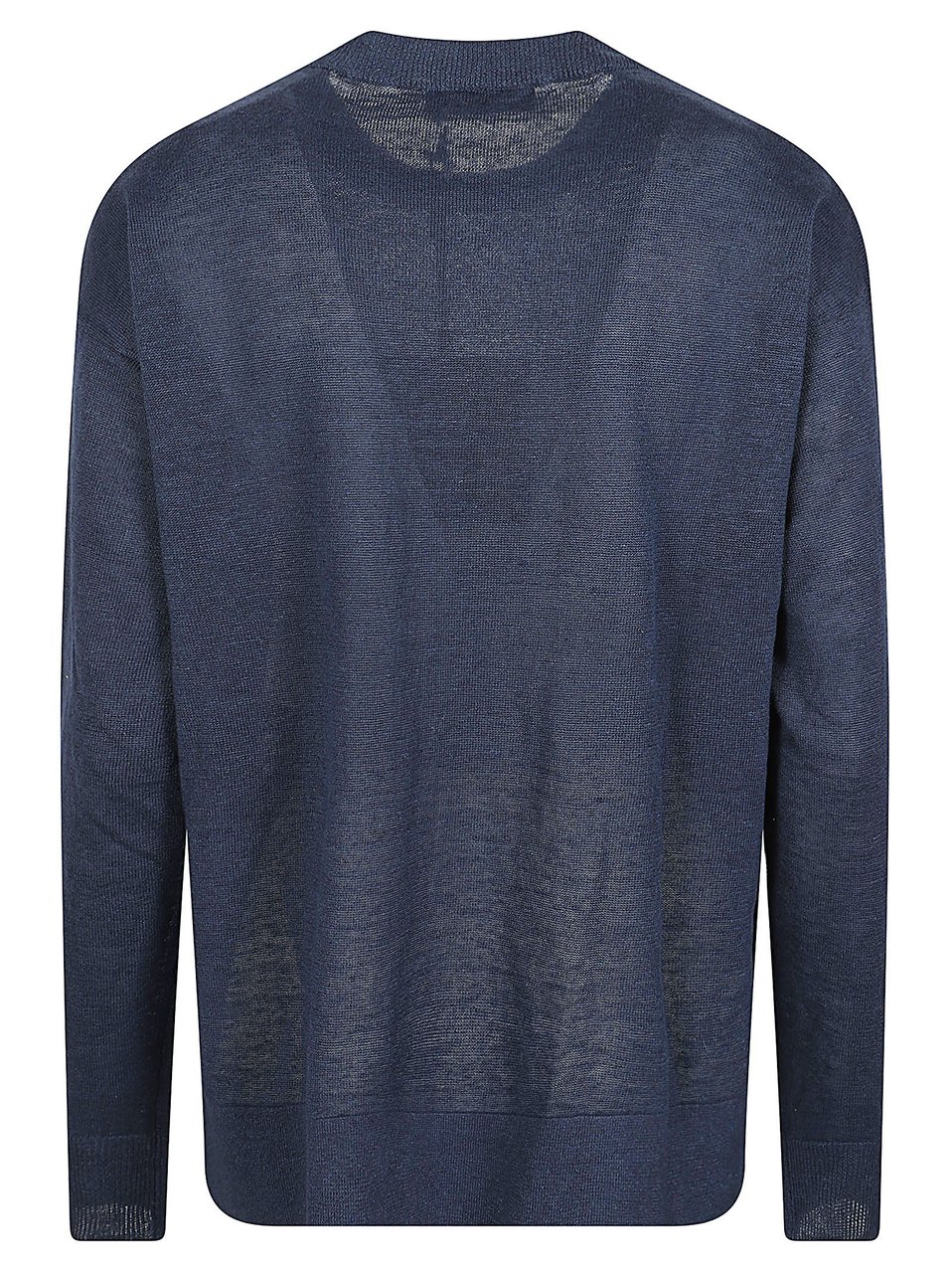 Max Mara Relaxed Fit Semi-Sheer Linen Top with Ribbed Details Grijs