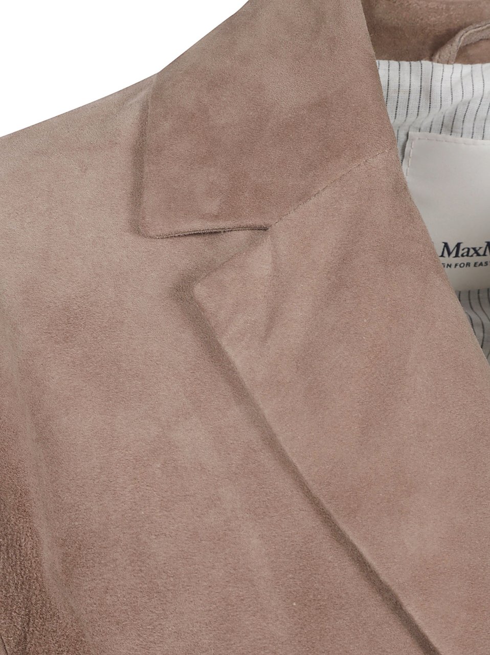 Max Mara Suede Jacket with Classic Lapel Bruin