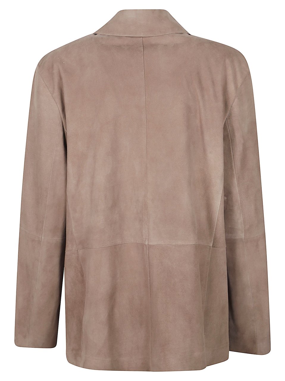 Max Mara Suede Jacket with Classic Lapel Bruin