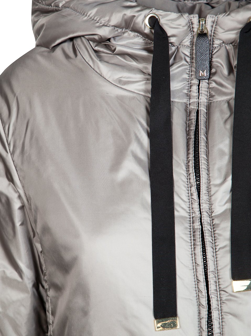 Max Mara Greenh Metallic Finish Boxy Padded Jacket Grijs