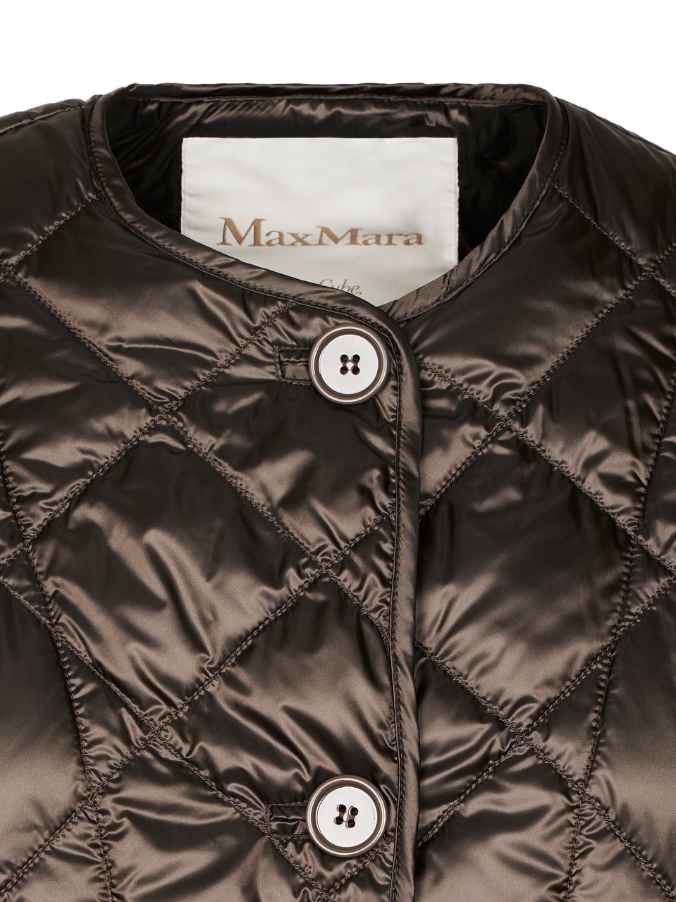 Max Mara Short Padded Jacket with Diamond Quilting Grijs