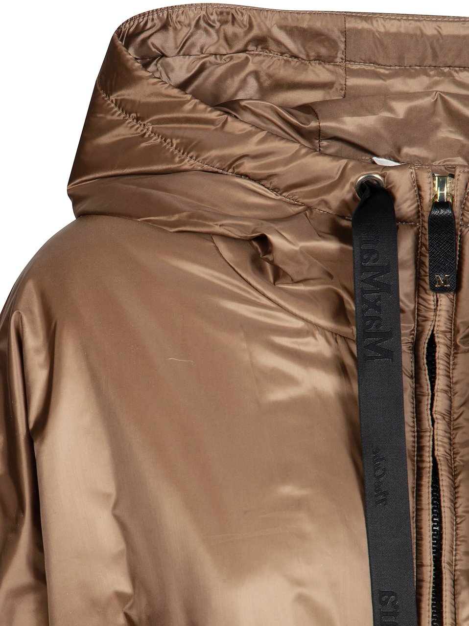Max Mara Mtcgreenpi Long Hooded Belted Padded Coat Bruin