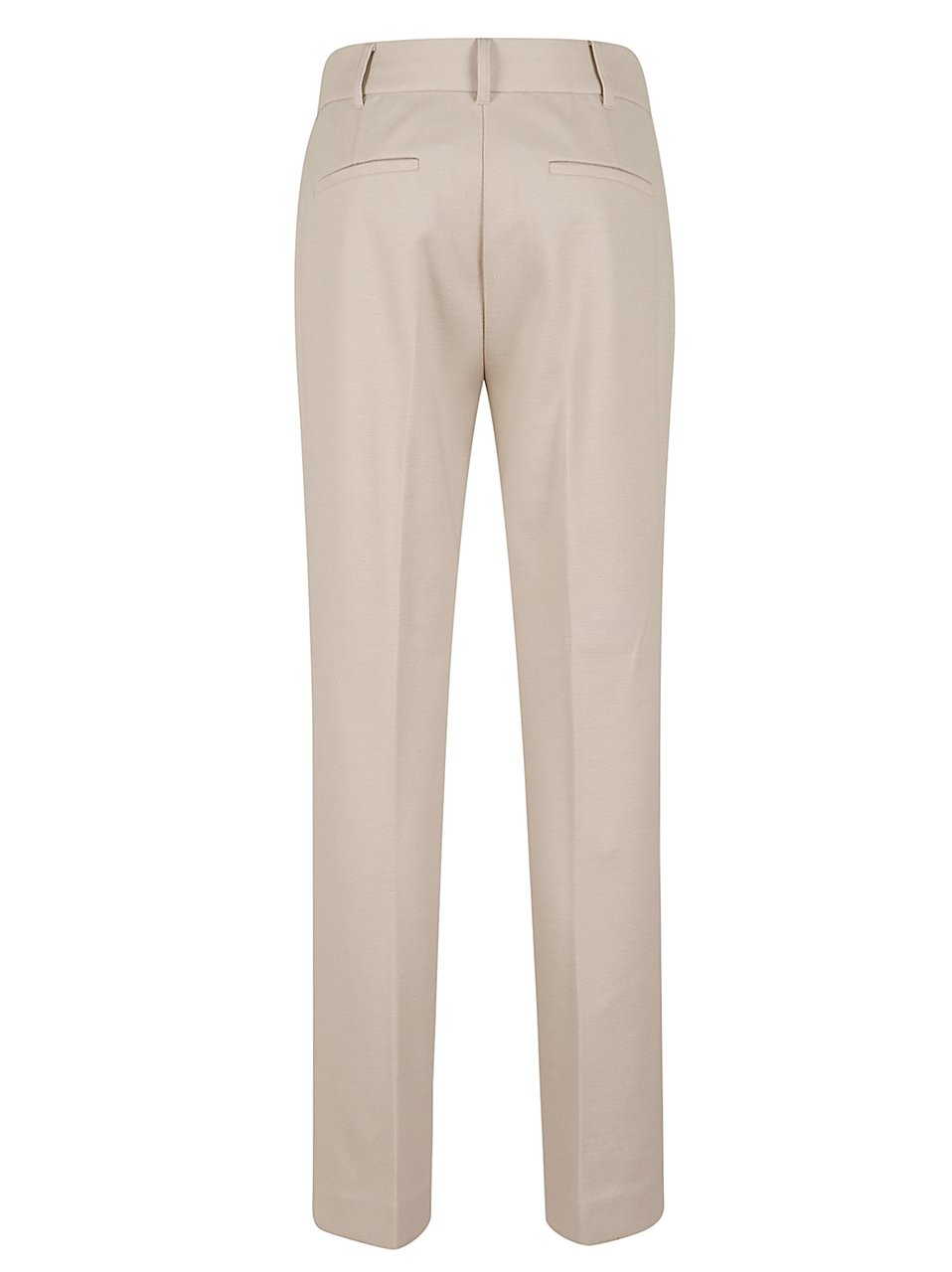 Max Mara Tailored Straight-Leg Pants in Wool and Cotton Blend Neutraal