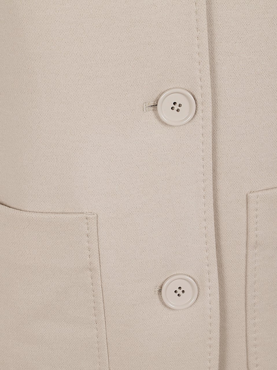 Max Mara Beige Wool-Cotton Fata Jersey Blazer Neutraal