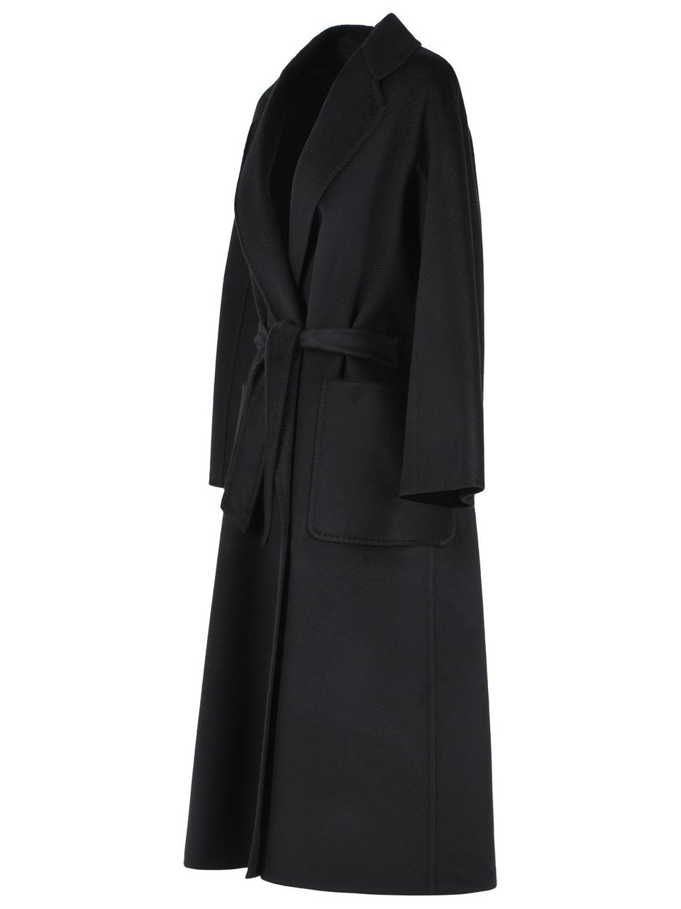 Max Mara 'Icon Ludmilla' Black Cashmere Coat Zwart