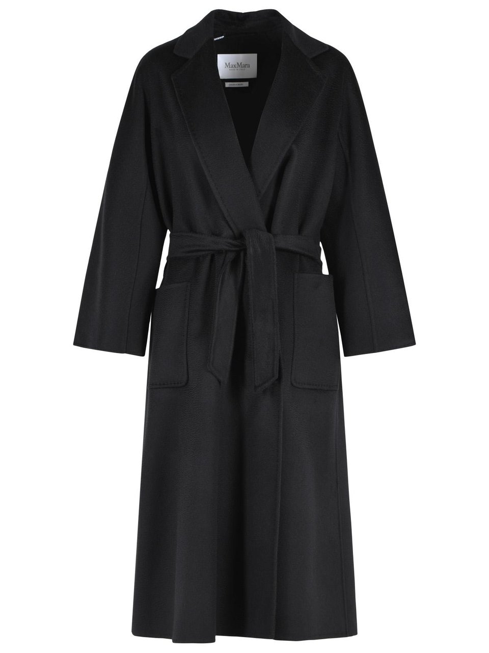 Max Mara 'Icon Ludmilla' Black Cashmere Coat Zwart
