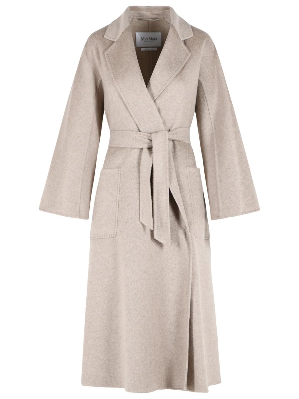 Max Mara 'Icon Ludmilla' Sand Beige Cashmere Coat Grijs