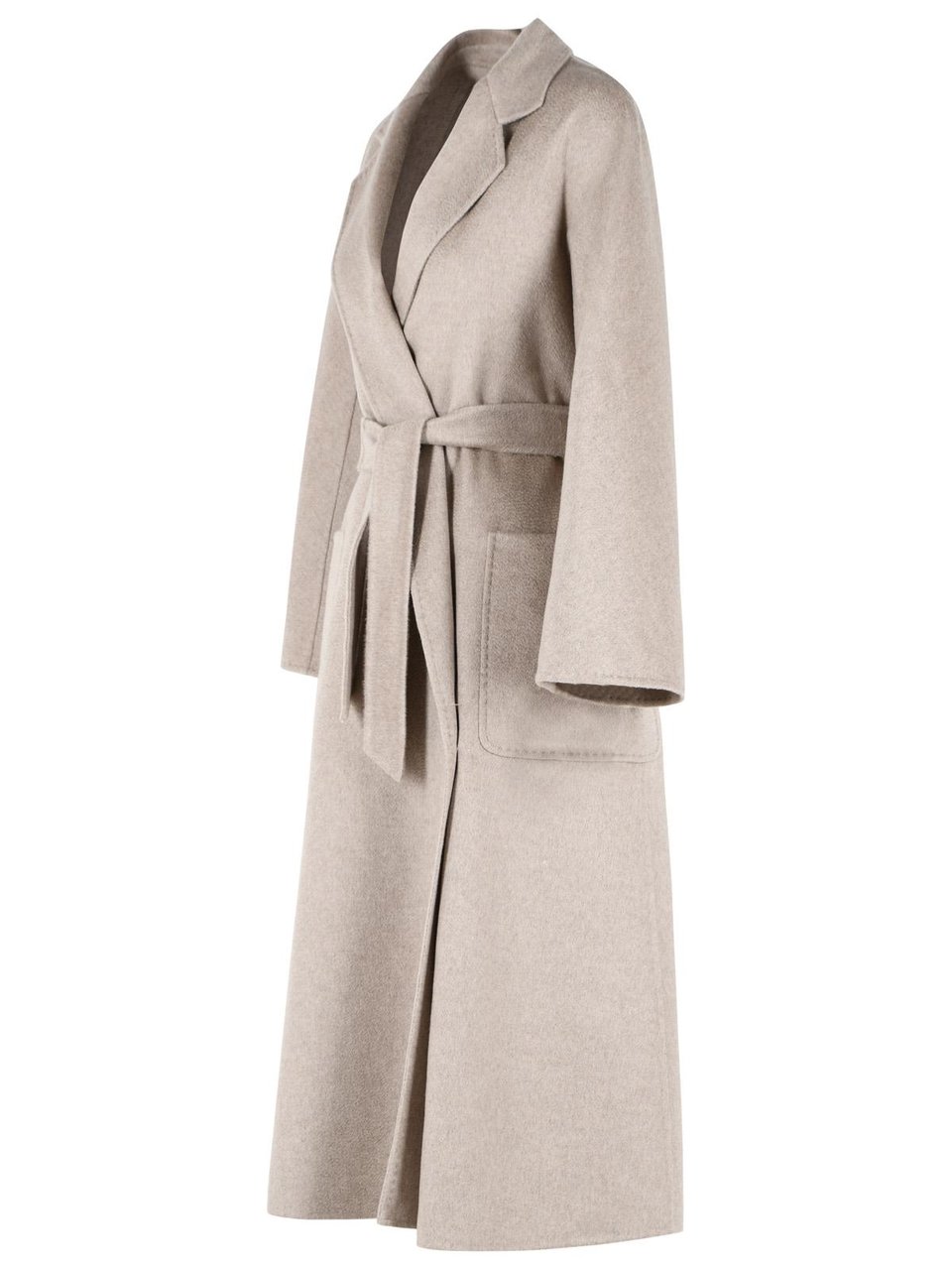 Max Mara 'Icon Ludmilla' Sand Beige Cashmere Coat Grijs