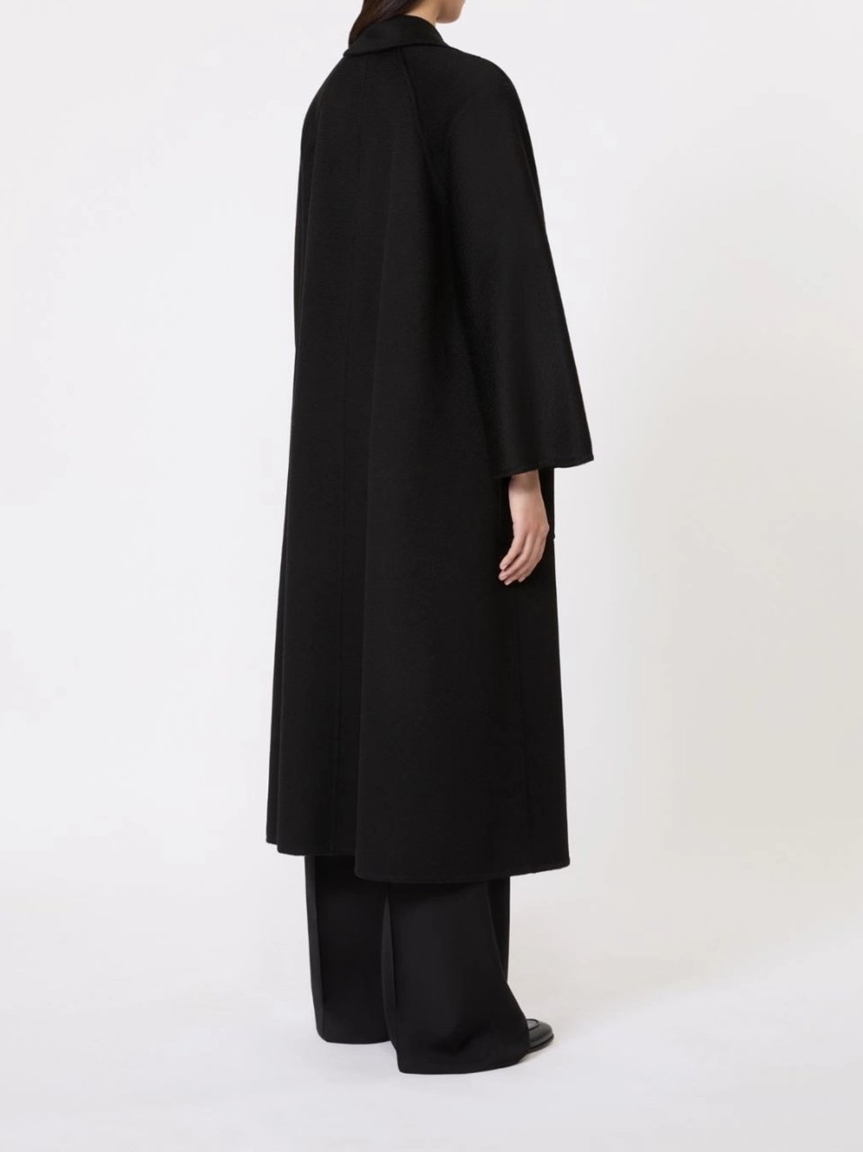 Max Mara Black Ludmilla Loose Fit Long Coat Zwart