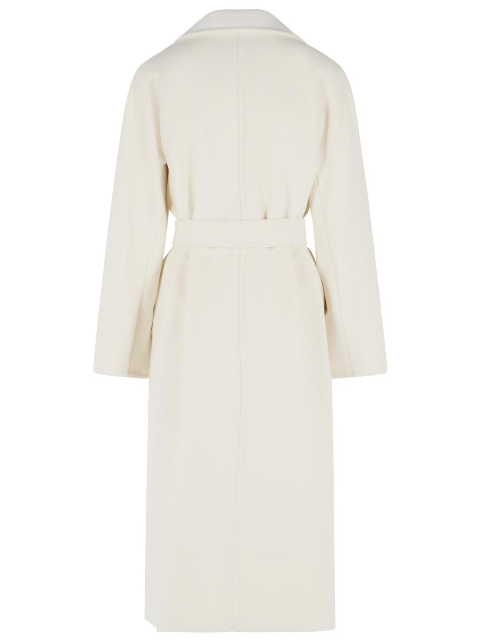 Max Mara Madame' Virgin Wool And White Cashmere Coat Wit