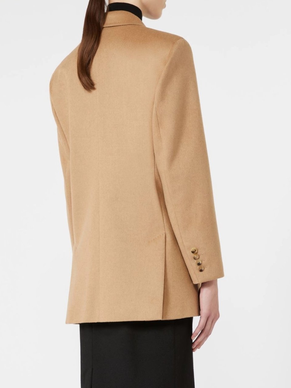 Max Mara Tailored Double-Breasted Blazer With Wide Lapels And Boxy Fit Bruin