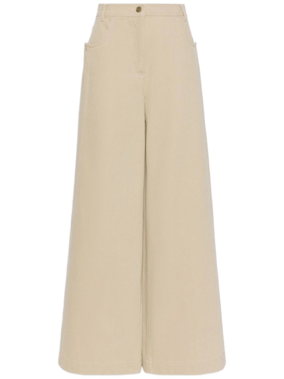 Max Mara Mxmalamaro Wide-Leg Structured Fabric Pants Neutraal