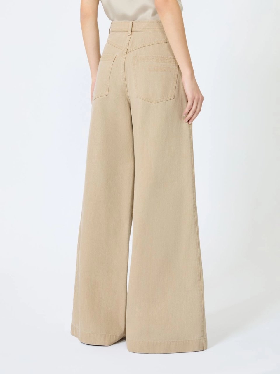 Max Mara Mxmalamaro Wide-Leg Structured Fabric Pants Neutraal