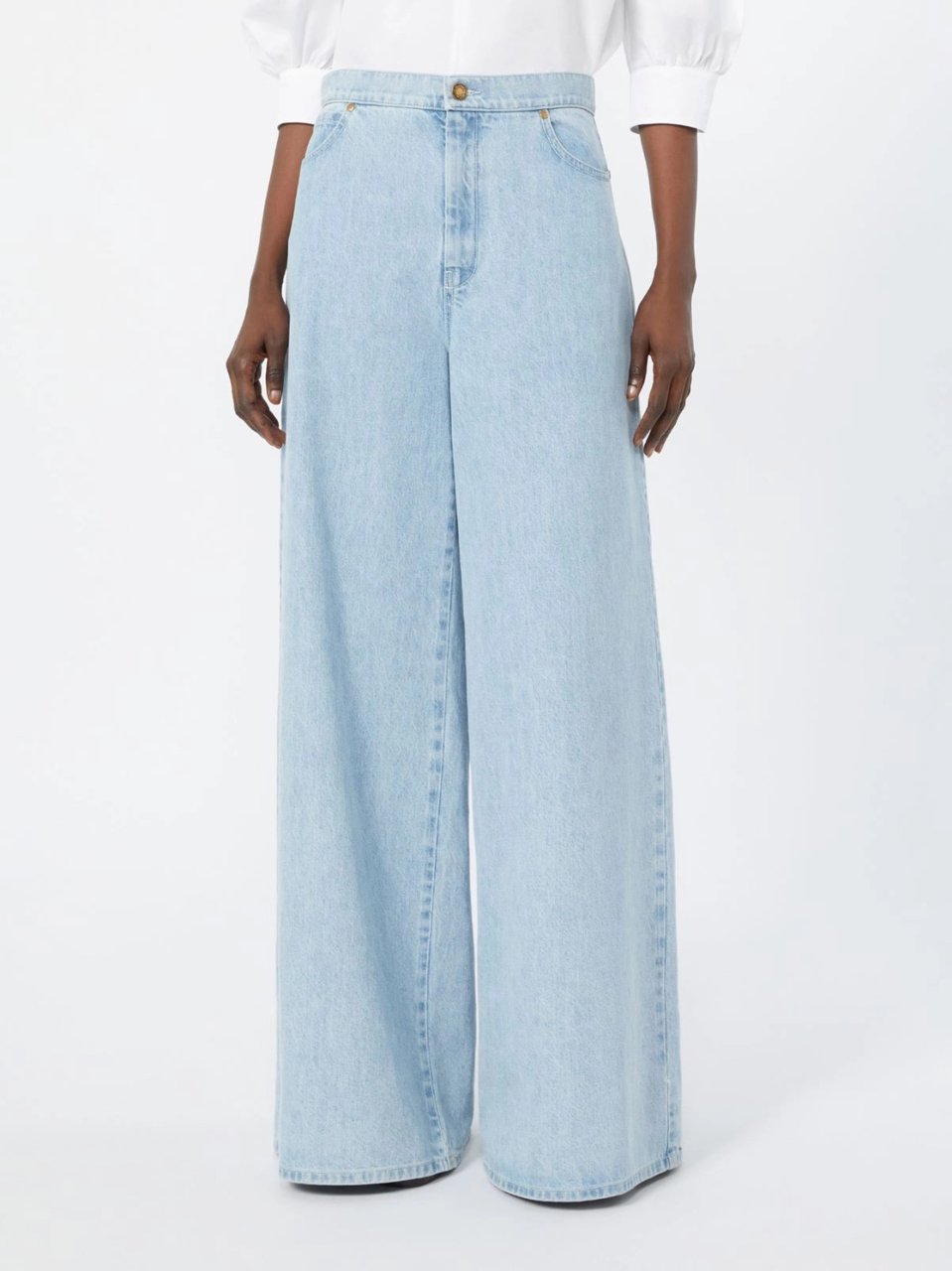 Max Mara Light Blue Mxmaffari High-Waisted Jeans Blauw