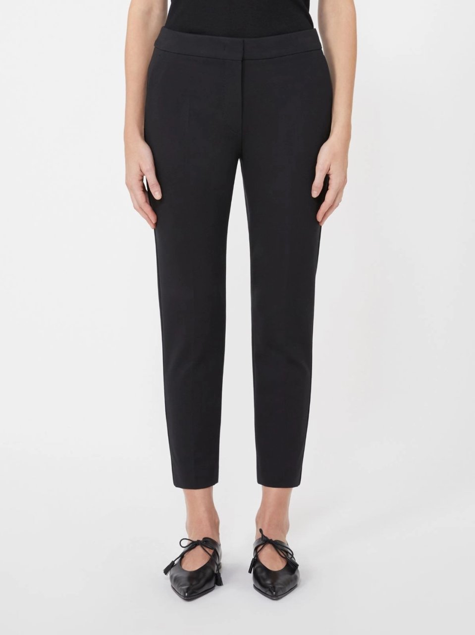 Max Mara Pegno Tailored Minimalist Cropped Pants Zwart