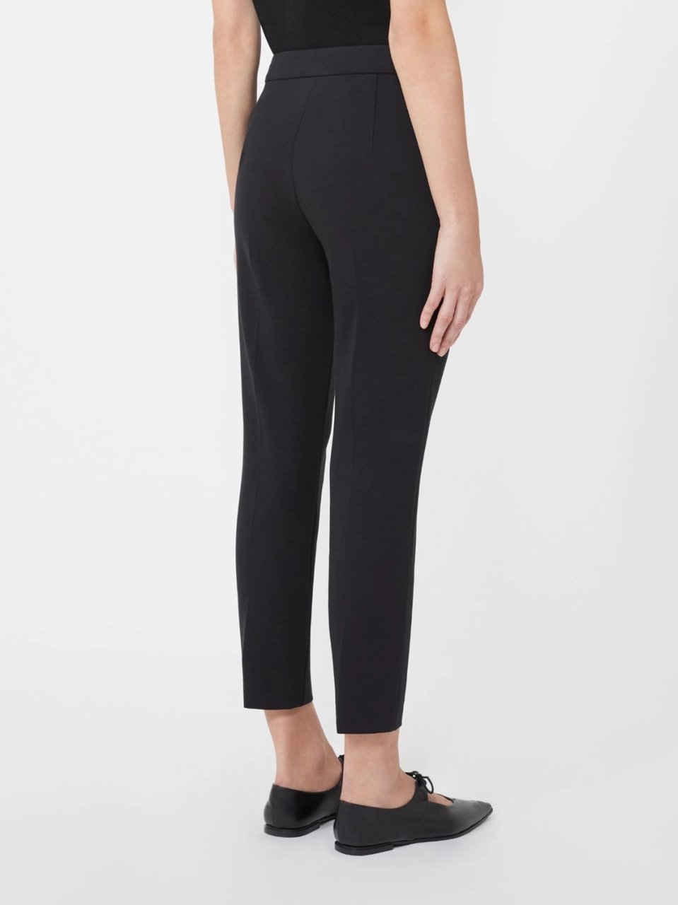 Max Mara Pegno Tailored Minimalist Cropped Pants Zwart