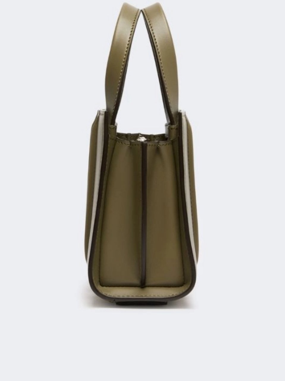 Max Mara Structured Handbag With Vertical Stitched Panels And Adjustable Strap Bruin