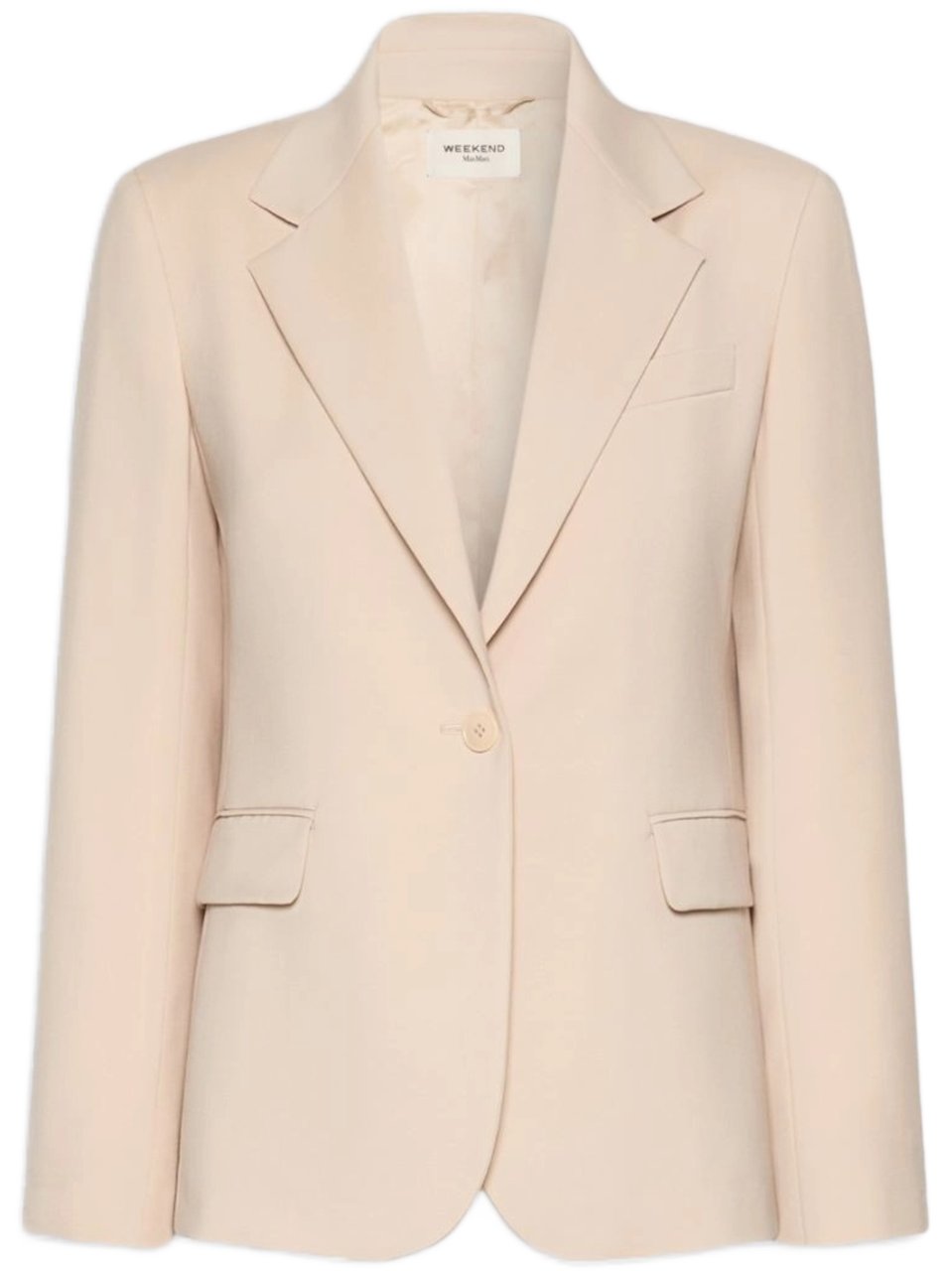 Max Mara Structured Tailored Blazer with Notched Lapels and Flap Pockets Neutraal