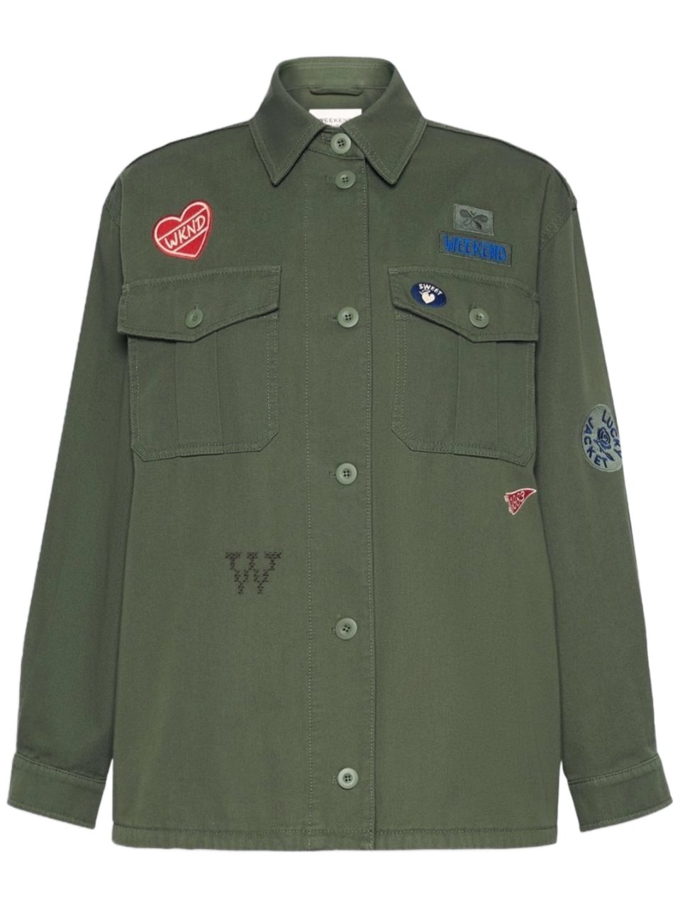 Max Mara Loose-Fitting Button-Up Jacket With Classic Collar Grijs