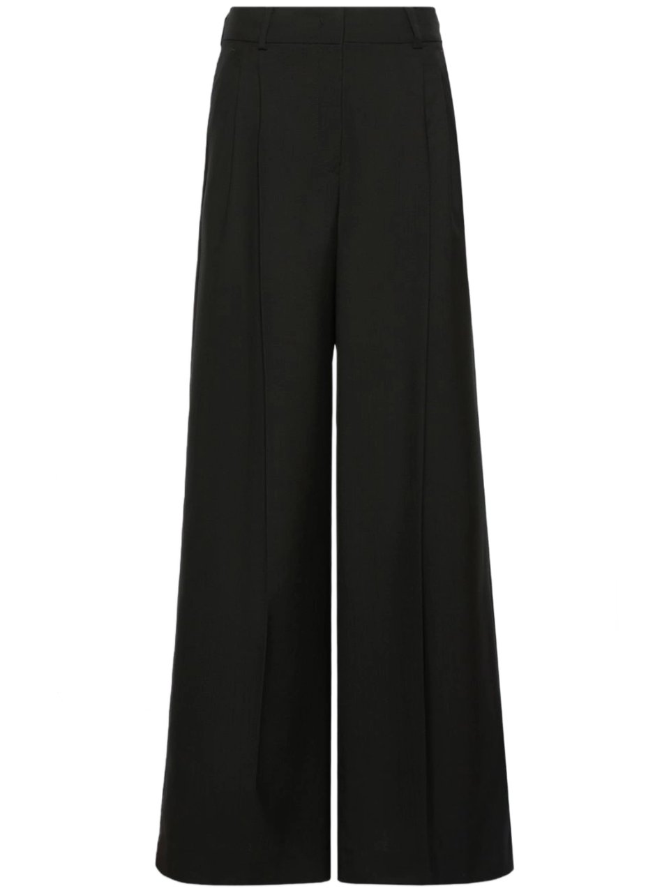 Max Mara Wide-Leg Pants With High Waist And Polished Creases Zwart