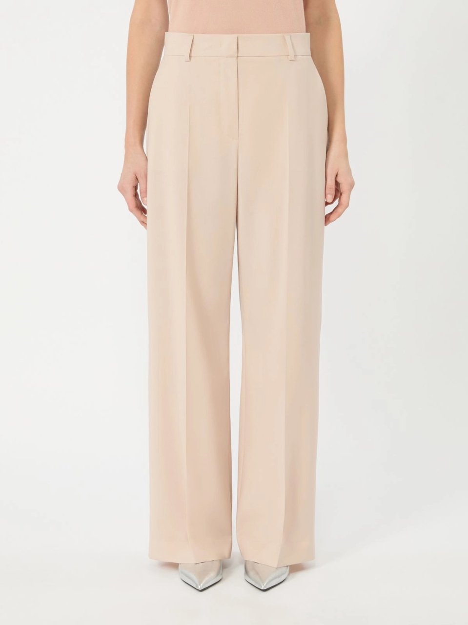 Max Mara Wide-Leg High-Waisted Trousers with Tailored Finish Neutraal