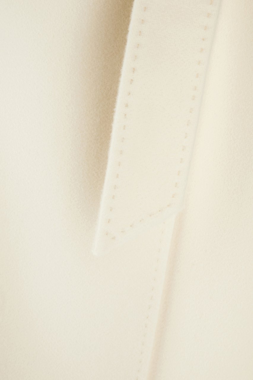 Max Mara Studio Ivory virgin wool coat Wit
