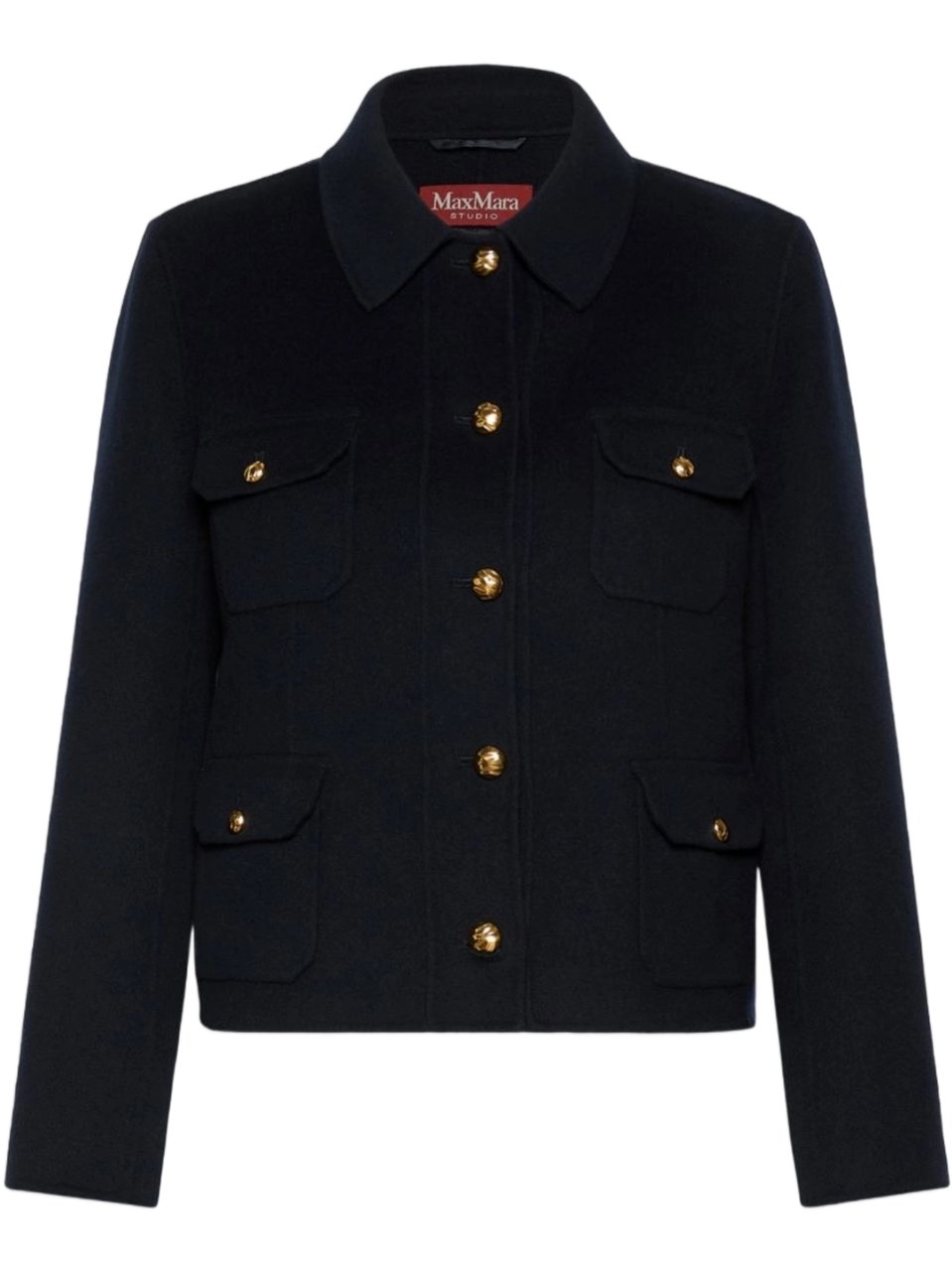 Max Mara Black Mstvenere Cropped Four-Pocket Jacket Zwart