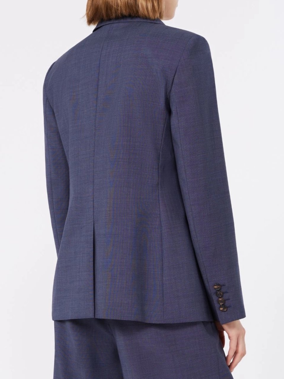 Max Mara Blue Mstumico Tailored Double-Breasted Blazer Grijs