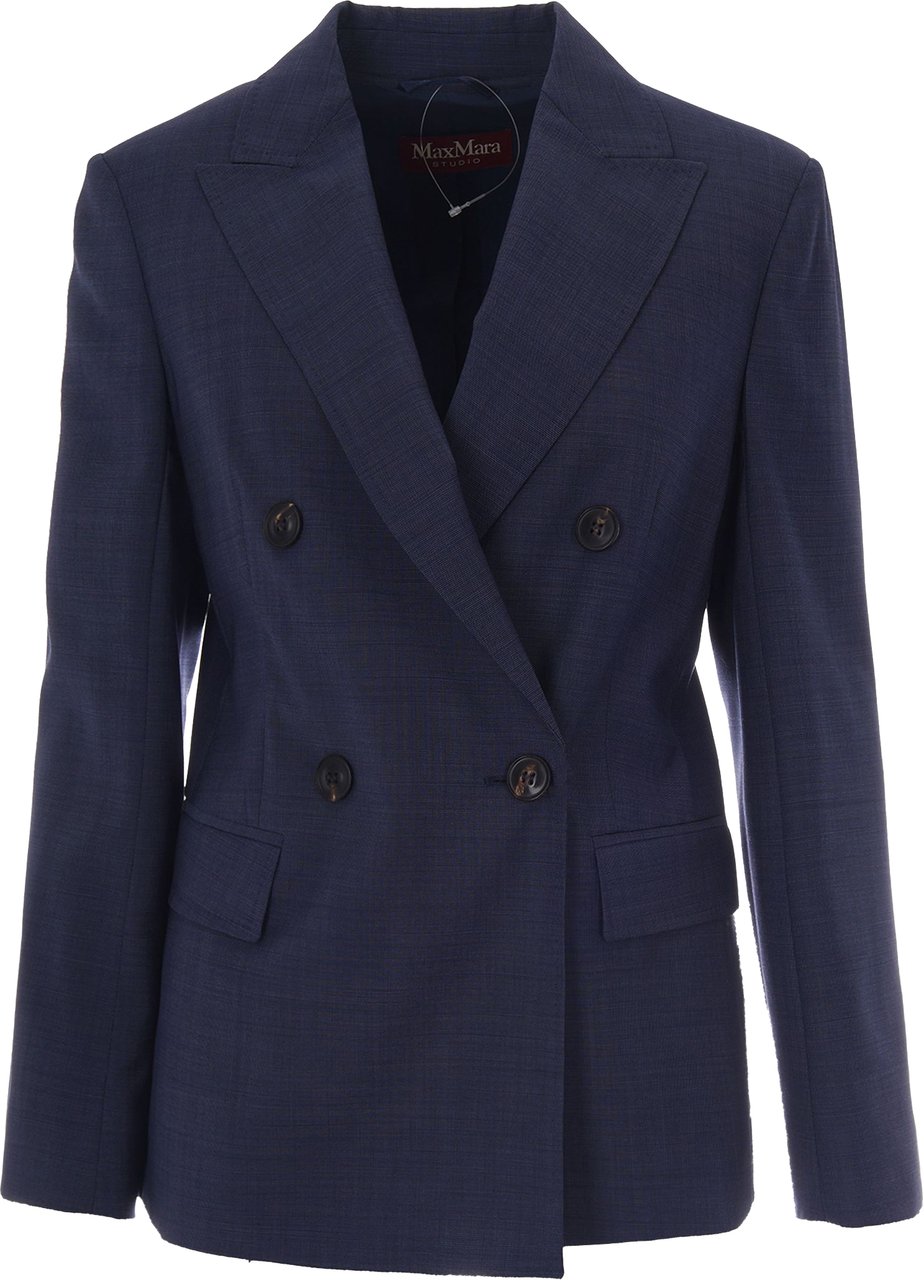 Max Mara Jackets Blu Marino Fil A Fil Navy