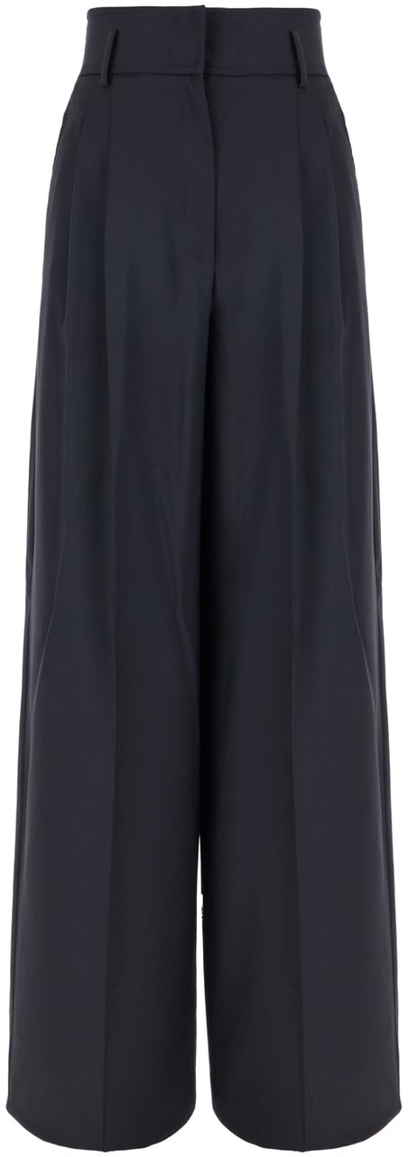 Max Mara Studio Navy blue wool pants Blauw