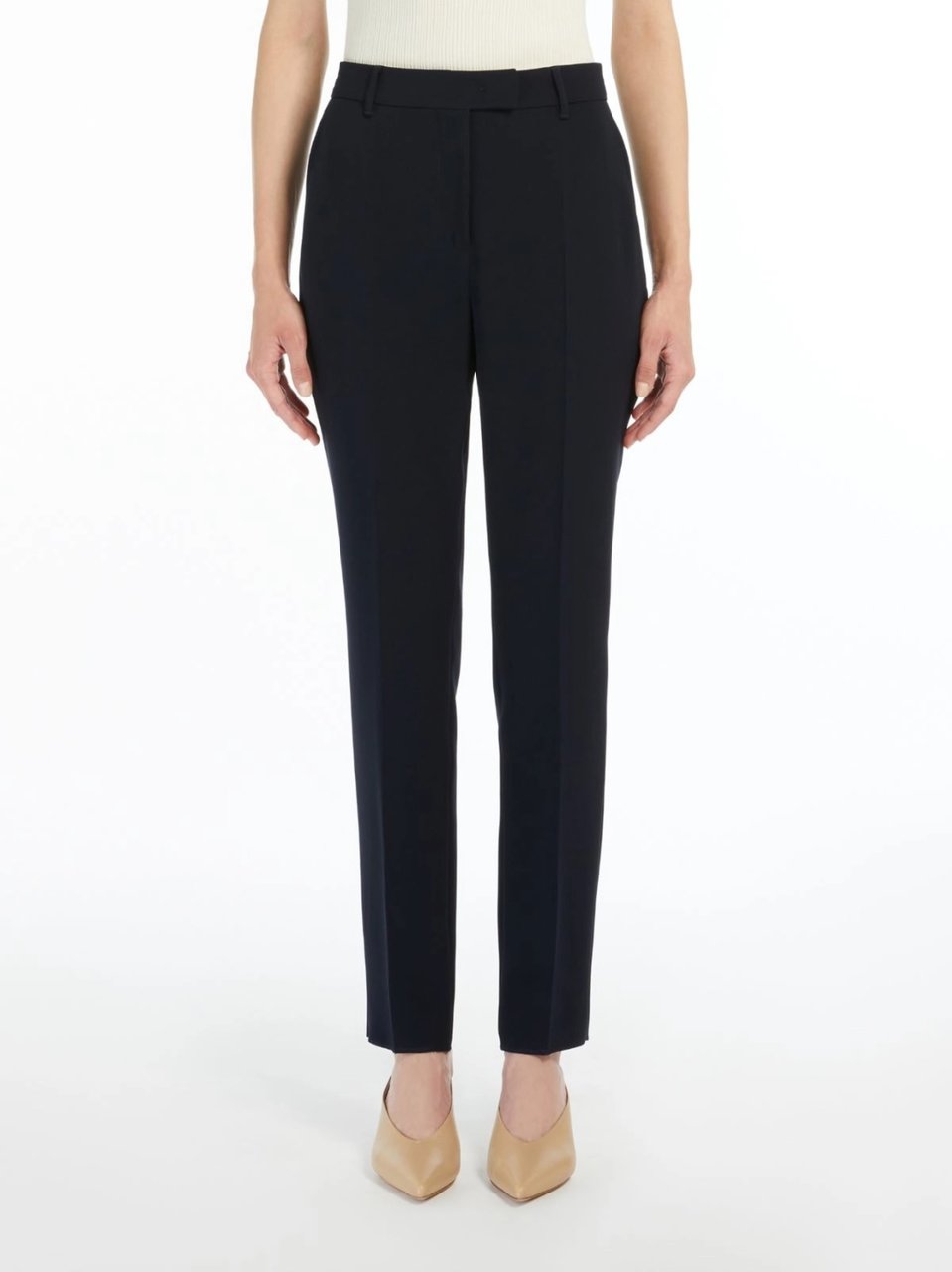 Max Mara Dark Navy Jerta Tailored Trousers Zwart